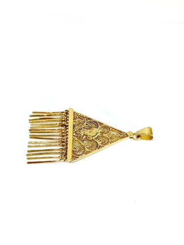 Pendentif Pendentif filigrané en or champagne 18 carats 58 Facettes