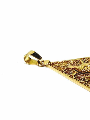 Pendentif Pendentif filigrané en or champagne 18 carats 58 Facettes