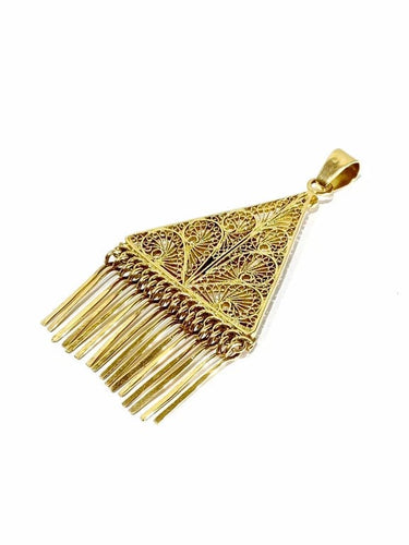 Pendentif Pendentif filigrané en or champagne 18 carats 58 Facettes