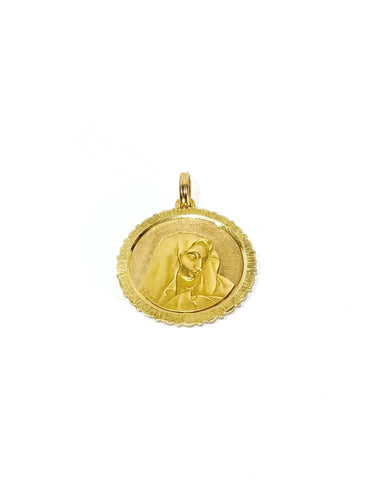 Pendentif Emile Dropsy - Médaille Vierge en or jaune 18 carats 58 Facettes