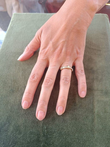 Bague 48.5 Bague alliance en or champagne et diamants 58 Facettes