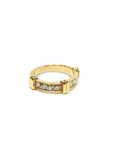 Bague 48.5 Bague alliance en or champagne et diamants 58 Facettes
