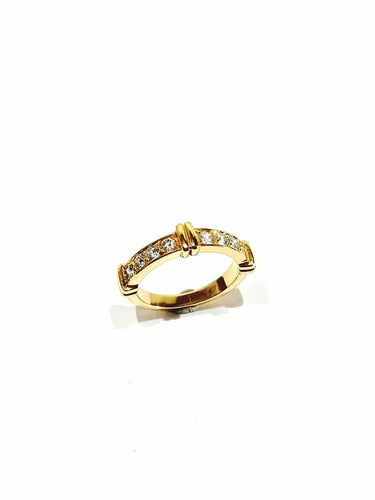 Bague 48.5 Bague alliance en or champagne et diamants 58 Facettes