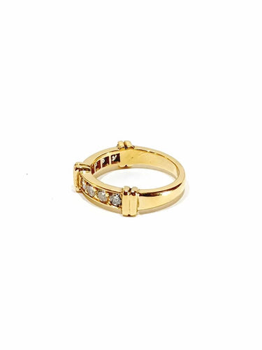 Bague 48.5 Bague alliance en or champagne et diamants 58 Facettes
