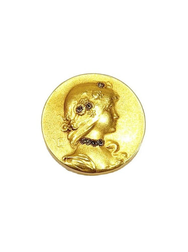 Accessoire Émile Vernier - Bouton de plastron Art nouveau en or jaune et diamants 58 Facettes