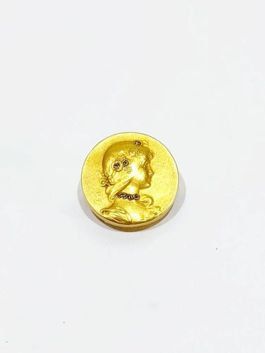 Accessoire Émile Vernier - Bouton de plastron Art nouveau en or jaune et diamants 58 Facettes