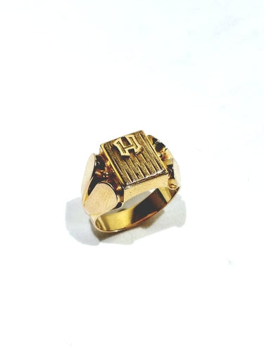 Bague 50.5 Bague chevalière monogrammée H en or rose 18 carats 58 Facettes 949551
