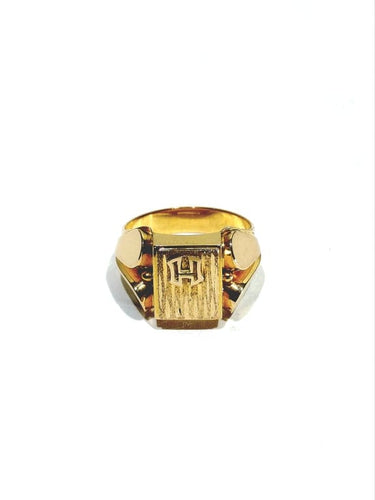 Bague 50.5 Bague chevalière monogrammée H en or rose 18 carats 58 Facettes 949551