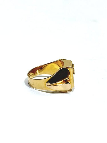 Bague 50.5 Bague chevalière monogrammée H en or rose 18 carats 58 Facettes 949551