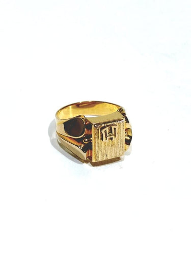 Bague 50.5 Bague chevalière monogrammée H en or rose 18 carats 58 Facettes 949551