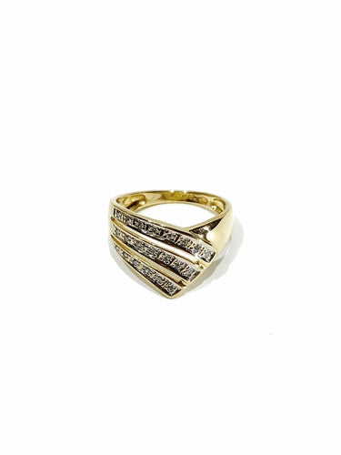 Bague 51 Bague en or jaune 18 carats et diamants taille brillant 58 Facettes