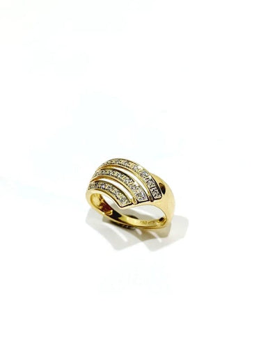 Bague 51 Bague en or jaune 18 carats et diamants taille brillant 58 Facettes
