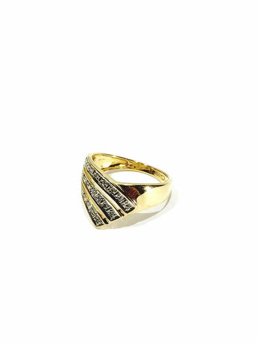 Bague 51 Bague en or jaune 18 carats et diamants taille brillant 58 Facettes