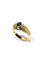 Bague 54.5 Bague en or jaune 18 carats avec diamants et saphir 58 Facettes