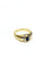 Bague 54.5 Bague en or jaune 18 carats avec diamants et saphir 58 Facettes