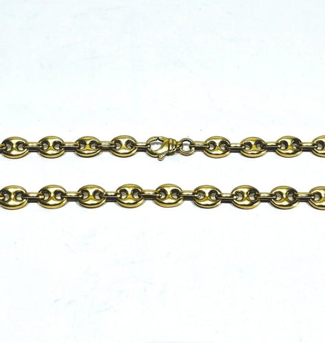 Collier Chaîne maille grains de café en or jaune 18 carats 58 Facettes