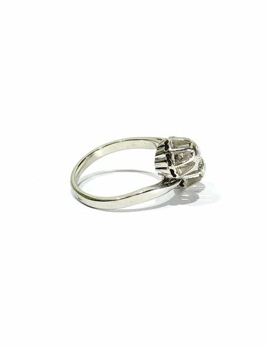 Bague 52 Bague « Toi et Moi » en or blanc 18 carats et diamants 58 Facettes