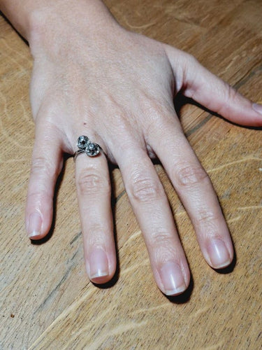Bague 52 Bague « Toi et Moi » en or blanc 18 carats et diamants 58 Facettes
