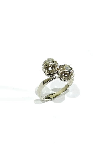 Bague 52 Bague « Toi et Moi » en or blanc 18 carats et diamants 58 Facettes