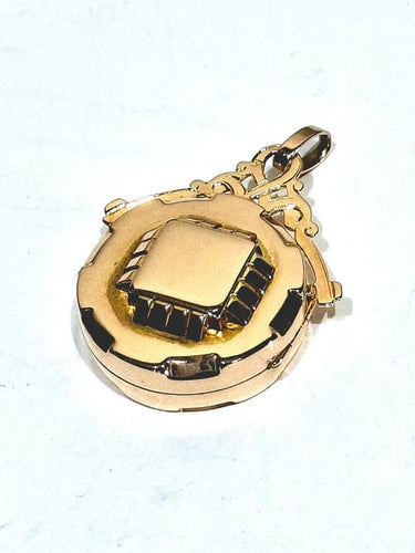 Pendentif Médaillon photo Art déco en or rose 18 carats 58 Facettes