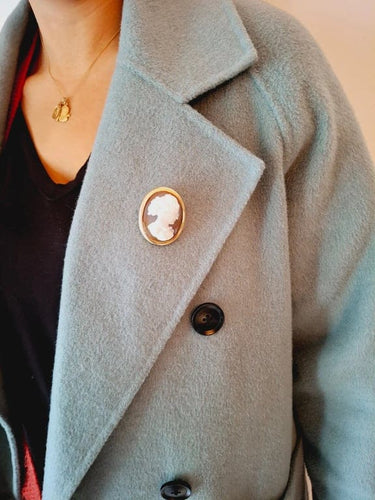 Pendentif Pendentif broche camée sur agate en or rose 18 carats 58 Facettes