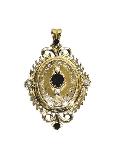 Pendentif Napoléon III - Médaillon broche en or rose 18 carats 58 Facettes