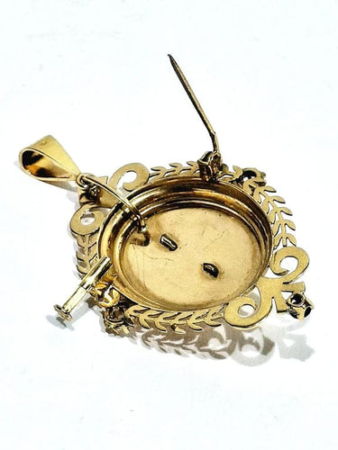 Pendentif Napoléon III - Médaillon broche en or rose 18 carats 58 Facettes