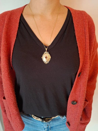 Pendentif Napoléon III - Médaillon broche en or rose 18 carats 58 Facettes