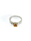 Bague 57 Bague en or blanc 18 carats avec citrine et diamants 58 Facettes