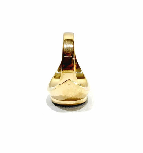 Bague 61 Bague intaille en or jaune 18 carats et hématite 58 Facettes