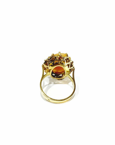 Bague 55 Bague camée en or rose 18 carats 58 Facettes