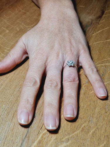Bague 54 Bague étoile en or blanc 18 carats et diamants 58 Facettes