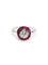 Bague 61 Bague Art déco en platine avec diamant taille ancienne et rubis synthétiques 58 Facettes