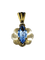 Pendentif Pendentif en or champagne 18 carats et topaze bleue 58 Facettes