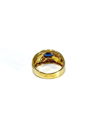 Bague 54 Bague saphir et diamants en or jaune 18 carats 58 Facettes