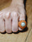 Bague 50.5 Bague en or jaune 18 carats avec perle et corail 58 Facettes