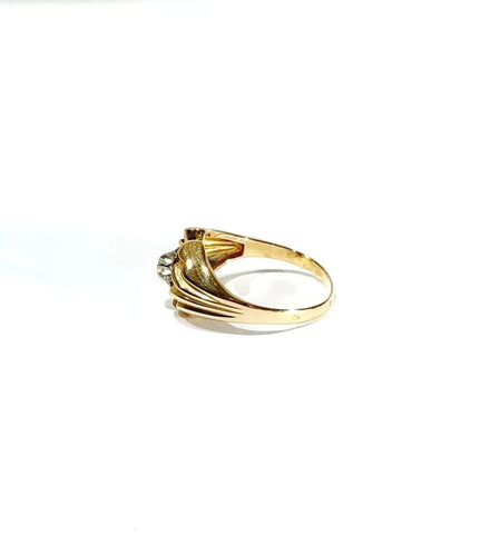 Bague 59 Bague en or rose 18 carats avec diamant taille brillant 58 Facettes