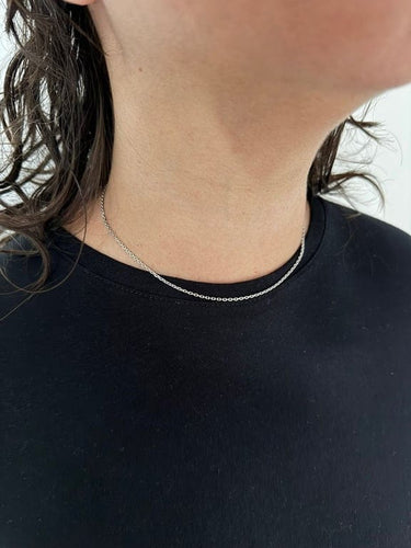 Collier Chaîne forçat en or blanc 18 carats 58 Facettes