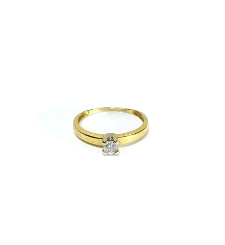 Bague 53.5 Solitaire - Bague en or jaune 18 carats et diamant 58 Facettes
