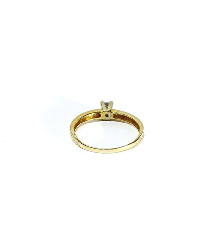 Bague 53.5 Solitaire - Bague en or jaune 18 carats et diamant 58 Facettes