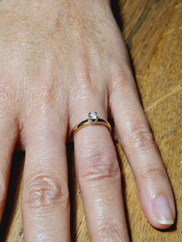 Bague 53.5 Solitaire - Bague en or jaune 18 carats et diamant 58 Facettes