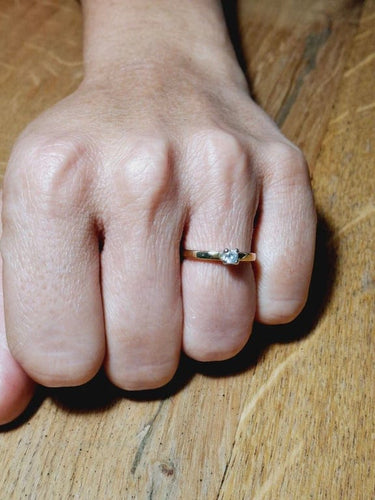 Bague 53.5 Solitaire - Bague en or jaune 18 carats et diamant 58 Facettes