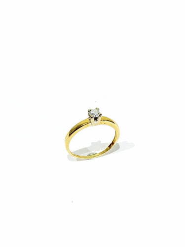 Bague 53.5 Solitaire - Bague en or jaune 18 carats et diamant 58 Facettes