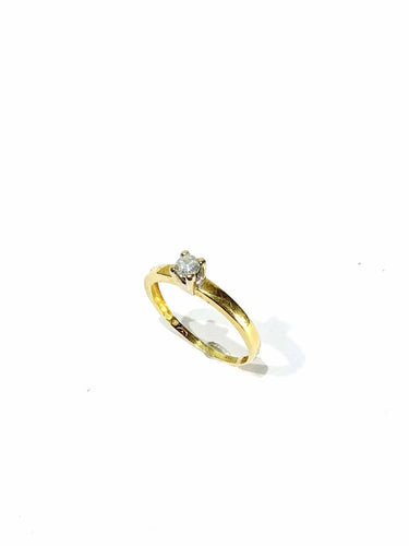 Bague 53.5 Solitaire - Bague en or jaune 18 carats et diamant 58 Facettes