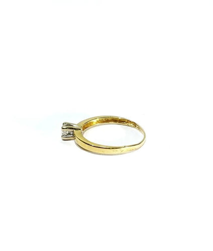 Bague 53.5 Solitaire - Bague en or jaune 18 carats et diamant 58 Facettes