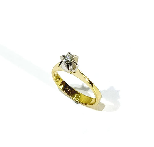 Bague 54 Solitaire - Bague en or jaune 18 carats et diamant 58 Facettes