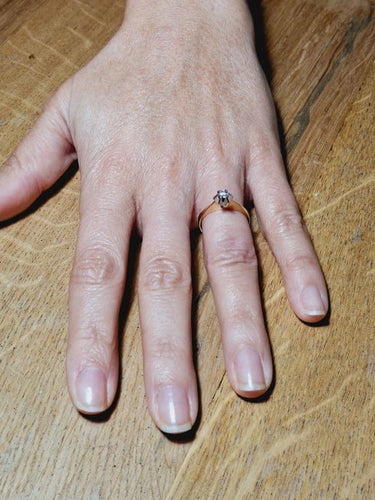 Bague 54 Solitaire - Bague en or jaune 18 carats et diamant 58 Facettes