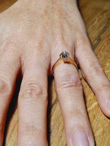 Bague 54 Solitaire - Bague en or jaune 18 carats et diamant 58 Facettes