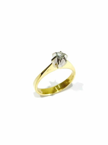 Bague 54 Solitaire - Bague en or jaune 18 carats et diamant 58 Facettes