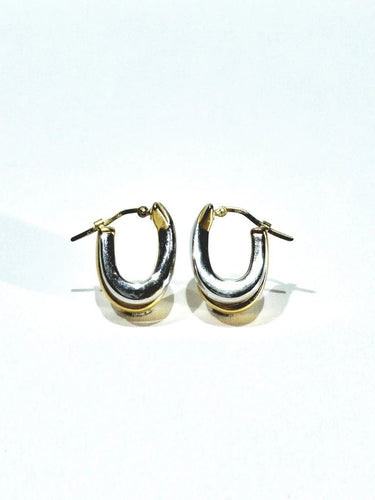 Boucles d'oreilles Boucles d'oreilles en or jaune et blanc 18 carats 58 Facettes